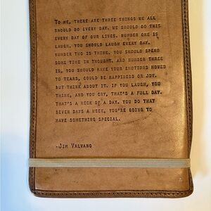 Sugarboo & Co. inspirational Jim Valvano quote leather journal acid free paper